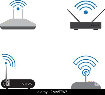 Wi-fi router vector isolated illustration icon design. Stock Vector