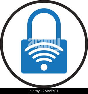 locked wifi signal icon vector illustration symbol design Stock Vector