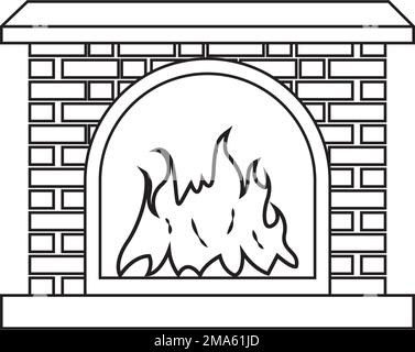 fireplace icon vector illustration symbol design Stock Vector