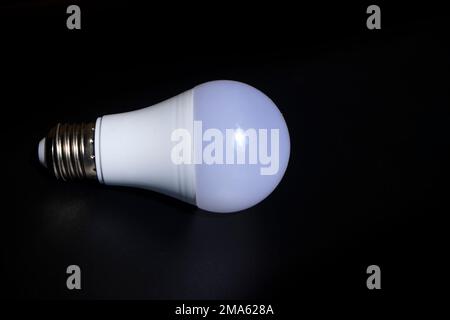 White LED lamp on a black background Stock Photo