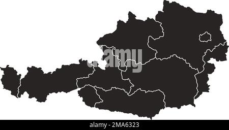 austria map icon vector illustration symbol design Stock Vector