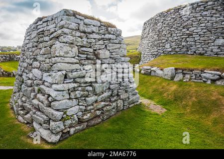 Clickimin Broch, ruins of a fortified round tower, 7th & 6th c. AD Lerwick, Shetland Islands, Scotland, United Kingdom Stock Photo