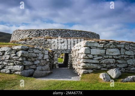 Clickimin Broch, ruins of a fortified round tower, 7th & 6th c. AD Lerwick, Shetland Islands, Scotland, United Kingdom Stock Photo