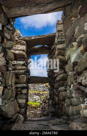 Clickimin Broch, ruins of a fortified round tower, 7th & 6th c. AD Lerwick, Shetland Islands, Scotland, United Kingdom Stock Photo