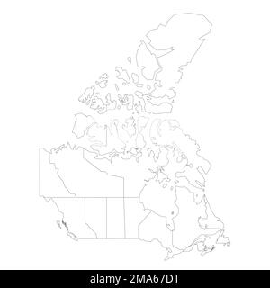 Canada political map of administrative divisions Stock Vector