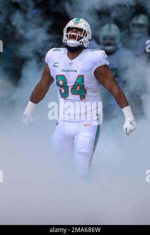 Miami Dolphins defensive tackle Christian Wilkins (94) is introduced during  a NFL football game against the Minnesota Vikings, Sunday, Oct.16, 2022 in  Miami Gardens, Fla. (AP Photo/Alex Menendez Stock Photo - Alamy