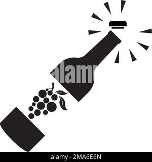 Champagne bottle icon vector illustration symbol design Stock Vector