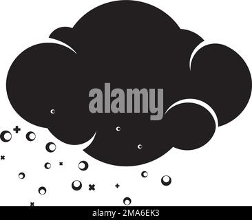 Dust Clouds, Pollution, Allergen Particles. Flat Vector Icon Illustration. Simple black symbol on a white background. Stock Vector