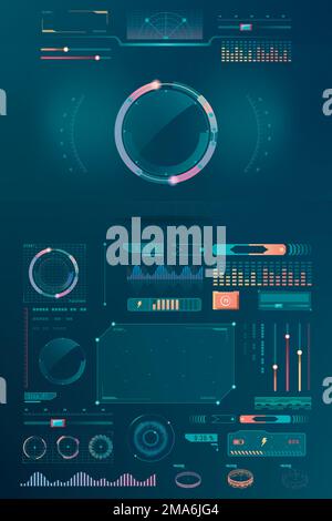 Technology interface template design elements vector Stock Vector