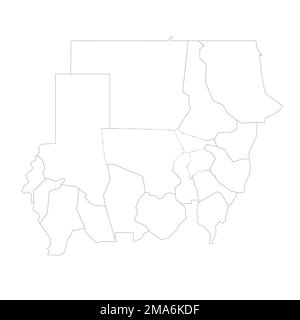 Sudan political map of administrative divisions Stock Vector