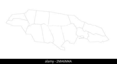 Jamaica political map of administrative divisions Stock Vector