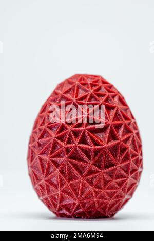 3d printed egg, easter object, voronoi polygonal style decoration Stock Photo