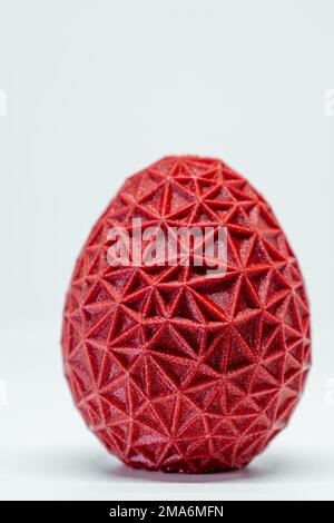 3d printed egg, easter object, voronoi polygonal style decoration Stock Photo