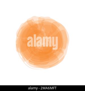 Orange watercolor brush circle isolated for logo, template, design vector illustration. Stock Vector