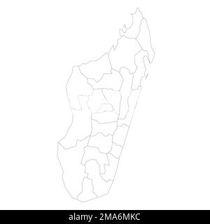 Madagascar political map of administrative divisions Stock Vector