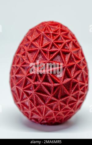 3d printed egg, easter object, voronoi polygonal style decoration Stock Photo