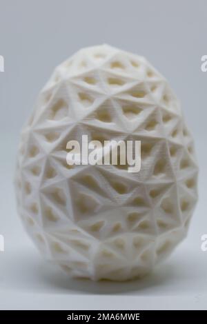 3d printed egg, easter object, voronoi polygonal style decoration Stock Photo