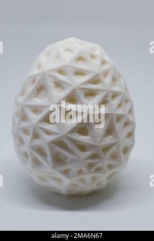 3d printed egg, easter object, voronoi polygonal style decoration Stock Photo
