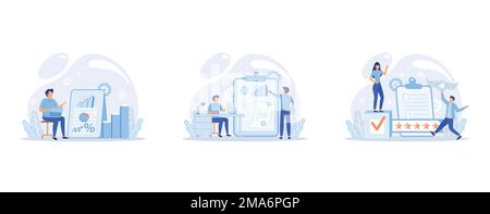 Market statistics analysis, financial advisor, customer relationship management business themes, Investment money, management planning for customer. F Stock Vector