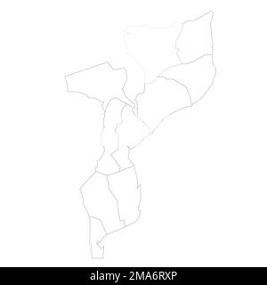 Mozambique political map of administrative divisions Stock Vector