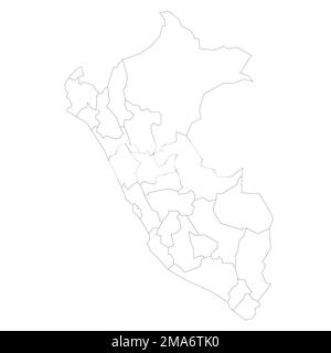 Peru political map of administrative divisions Stock Vector