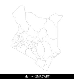 Kenya political map of administrative divisions Stock Vector