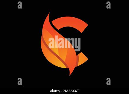 Initial F monogram letter with a swoosh or flame. Fire flames or swoosh ...