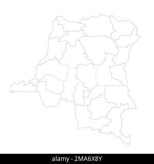 Democratic Republic of the Congo political map of administrative divisions Stock Vector