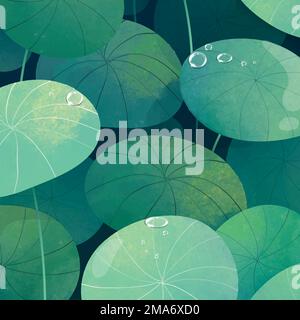 Green leafy pennyworth background vector Stock Vector