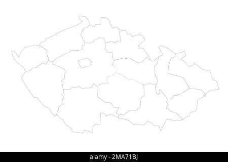 Czech Republic political map of administrative divisions Stock Vector