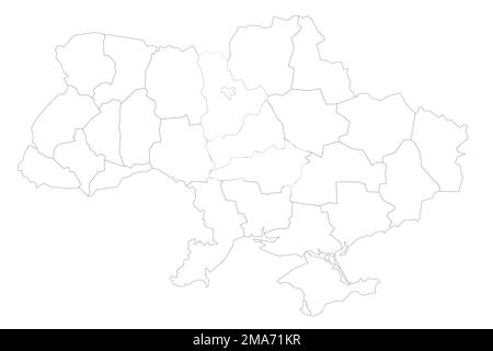 Ukraine political map of administrative divisions Stock Vector