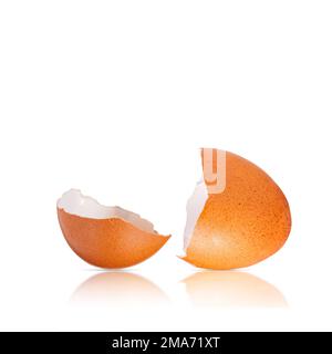 Eggshell isolated on white background, Isolated Broken eggshell Stock Photo