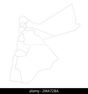 Jordan political map of administrative divisions Stock Vector