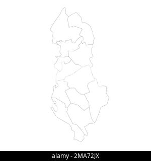 Albania political map of administrative divisions Stock Vector