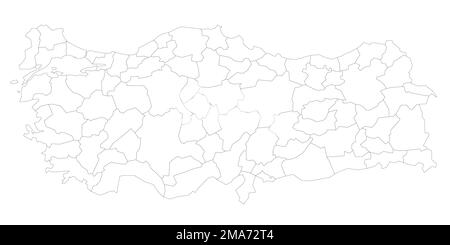 Turkey political map of administrative divisions Stock Vector