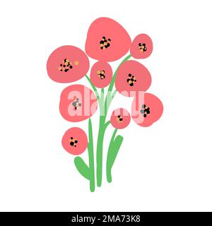 Vector bouquet of flowers. Decorative graphic design element. Stock Vector