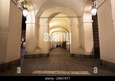 The town of Turin in Italy photographed at night Stock Photo