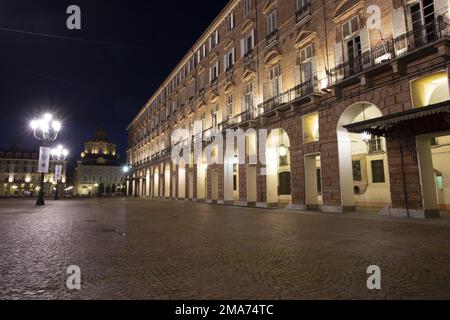 The town of Turin in Italy photographed at night Stock Photo