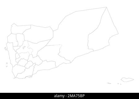 Yemen political map of administrative divisions Stock Vector