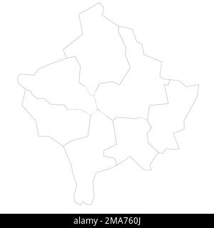 Kosovo political map of administrative divisions Stock Vector