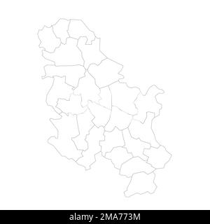 Serbia political map of administrative divisions Stock Vector