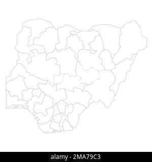 Nigeria political map of administrative divisions Stock Vector