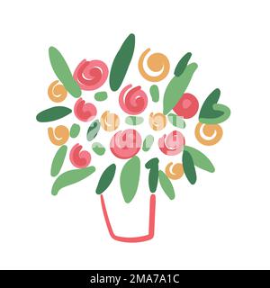 Vector bouquet of flowers. Decorative graphic design element. Stock Vector