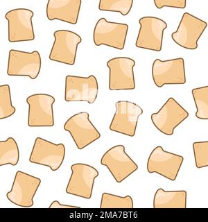 Seamless pattern with bread on a white background Stock Vector