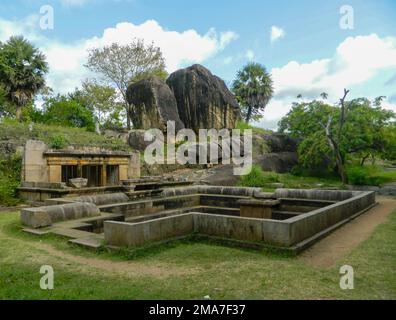 The Anuradhapura Kingdom, the first established kingdom in ancient Sri Lanka is situated in North Central Province of Sri Lanka. King Pandukabhaya in 437 BC, ruled the country based in Anuradhapura. Sri Lanka. Stock Photo