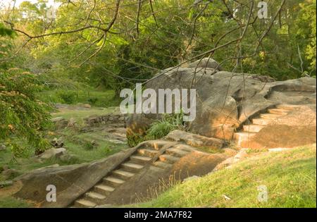 The Anuradhapura Kingdom, the first established kingdom in ancient Sri Lanka is situated in North Central Province of Sri Lanka. King Pandukabhaya in 437 BC, ruled the country based in Anuradhapura. Sri Lanka. Stock Photo