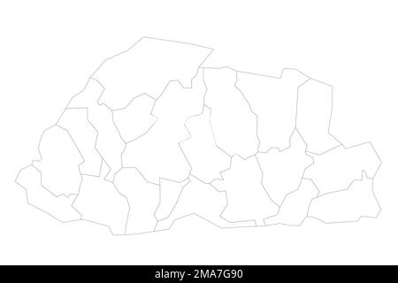 Bhutan political map of administrative divisions Stock Vector