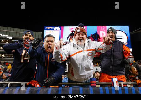 Chicago Bears fans cheer as their team play the Minnesota Vikings at  Soldier Field on November 25, 2012 in Chicago. The Bears won 28-10.  UPI/Brian Kersey Stock Photo - Alamy