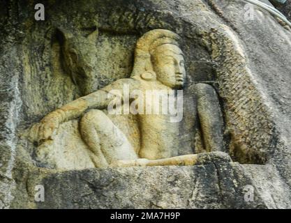 The Anuradhapura Kingdom, the first established kingdom in ancient Sri Lanka is situated in North Central Province of Sri Lanka. King Pandukabhaya in 437 BC, ruled the country based in Anuradhapura. Sri Lanka. Stock Photo