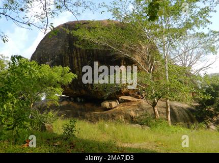 The Anuradhapura Kingdom, the first established kingdom in ancient Sri Lanka is situated in North Central Province of Sri Lanka. King Pandukabhaya in 437 BC, ruled the country based in Anuradhapura. Sri Lanka. Stock Photo